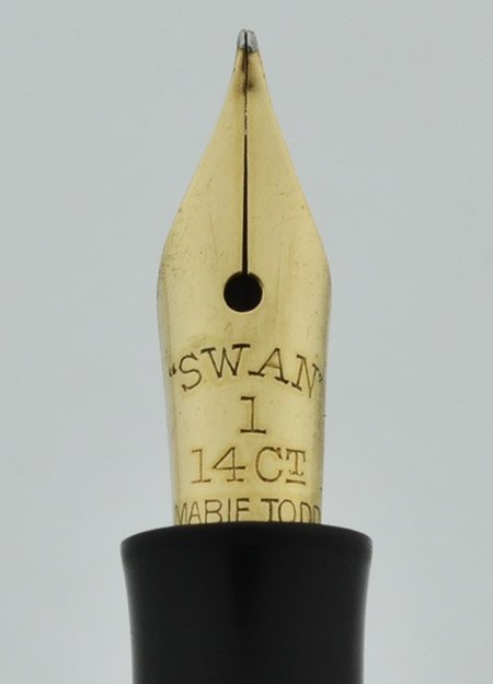 Mabie Todd (UK) Swan Self-Filler - BCHR, S-F 1, 14k Fine Semi-Flex